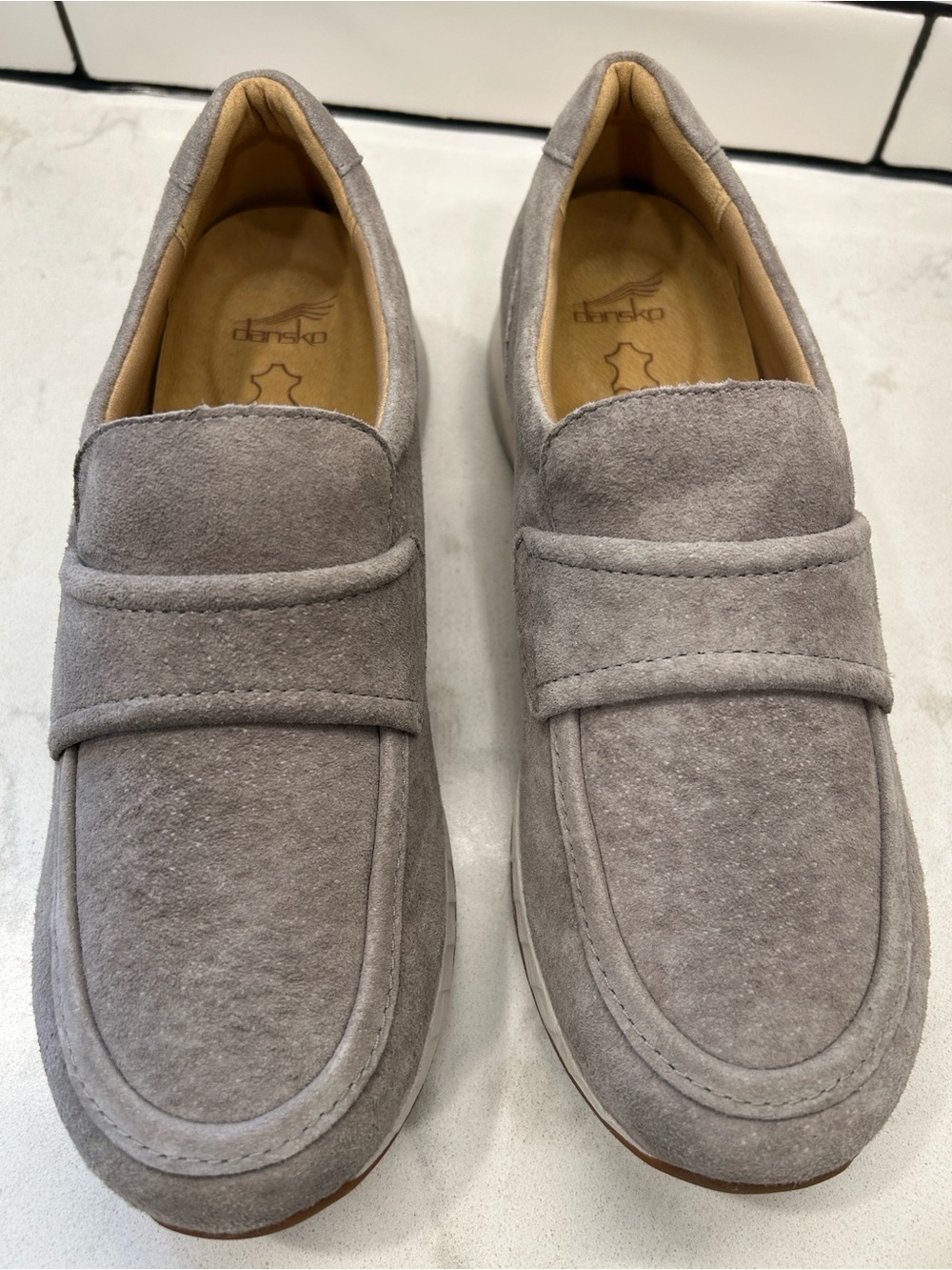 Dansko Clementine Slip-On Suede Leather Sneaker Light Grey - Picture 5 of 14
